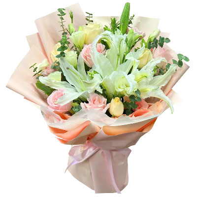 云浮10朵玫瑰百合混搭，爱是难忘时刻