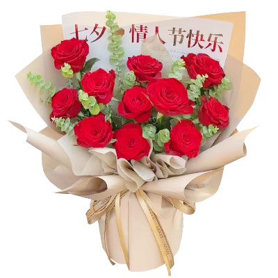云浮11朵红玫瑰，爱如繁星璀璨
